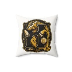 House of Badger – Faux Suede Throw Pillow – Cozy Wizarding School House Pride - Image 5