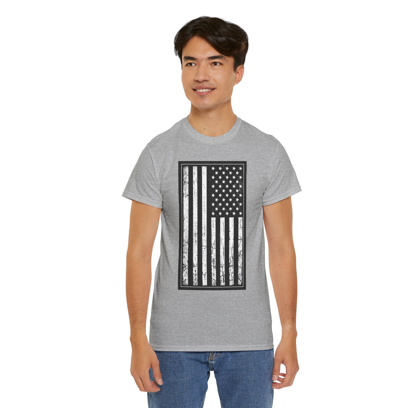 Distressed U.S. Flag – Unisex T-Shirt – Bold, Classic, American - Image 12