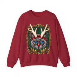 Rudolph Catmas Unisex Sweatshirt – Feline Festive, Reindeer Ready - Image 20