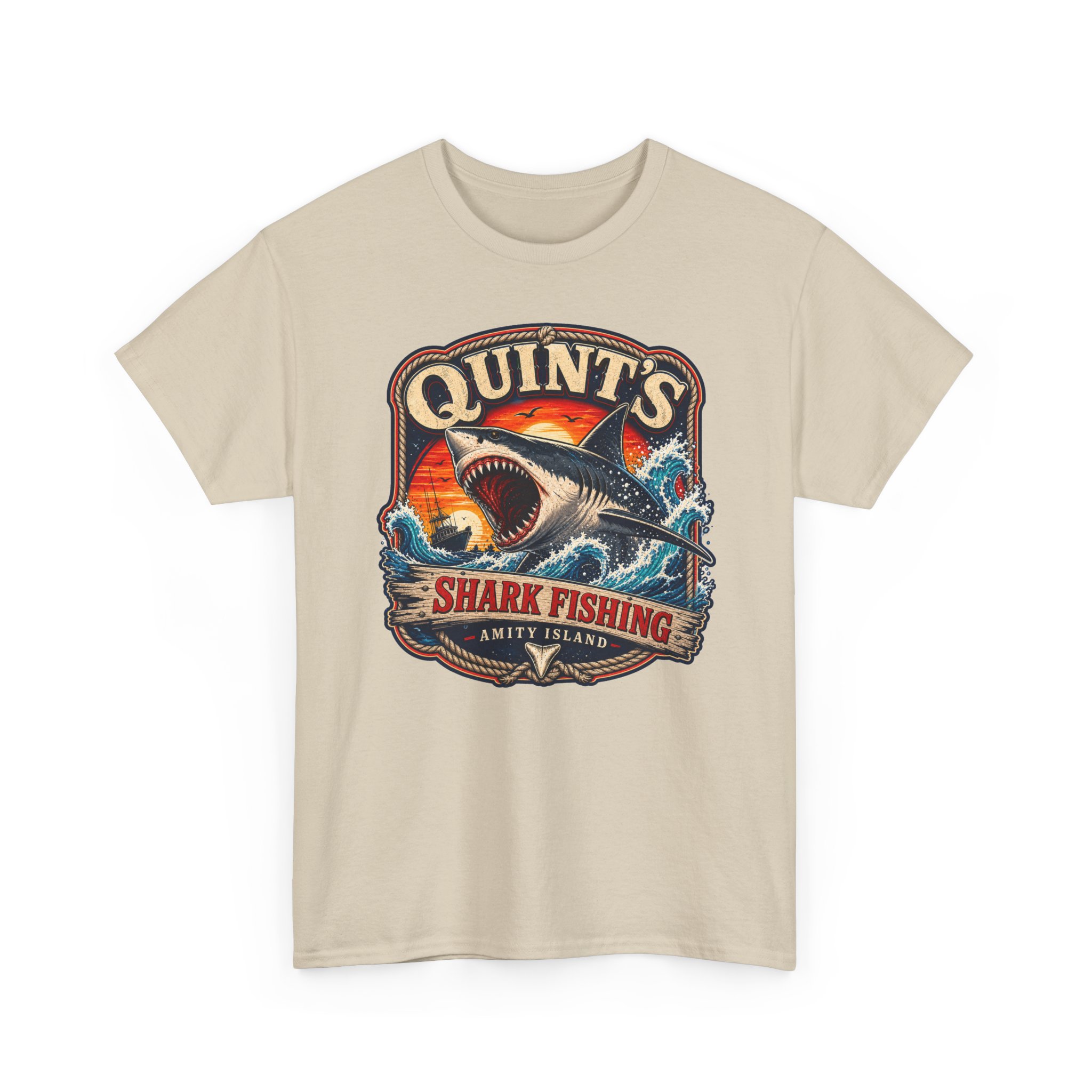Quint’s Shark Fishing – Unisex T-Shirt – Amity’s Finest Shark Hunter - Image 14