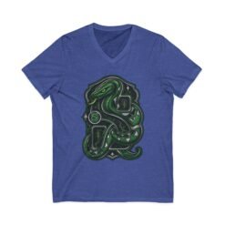 House of Snake – Unisex V-Neck T-Shirt – Wizarding School Confidence with a Clever Edge - Image 11