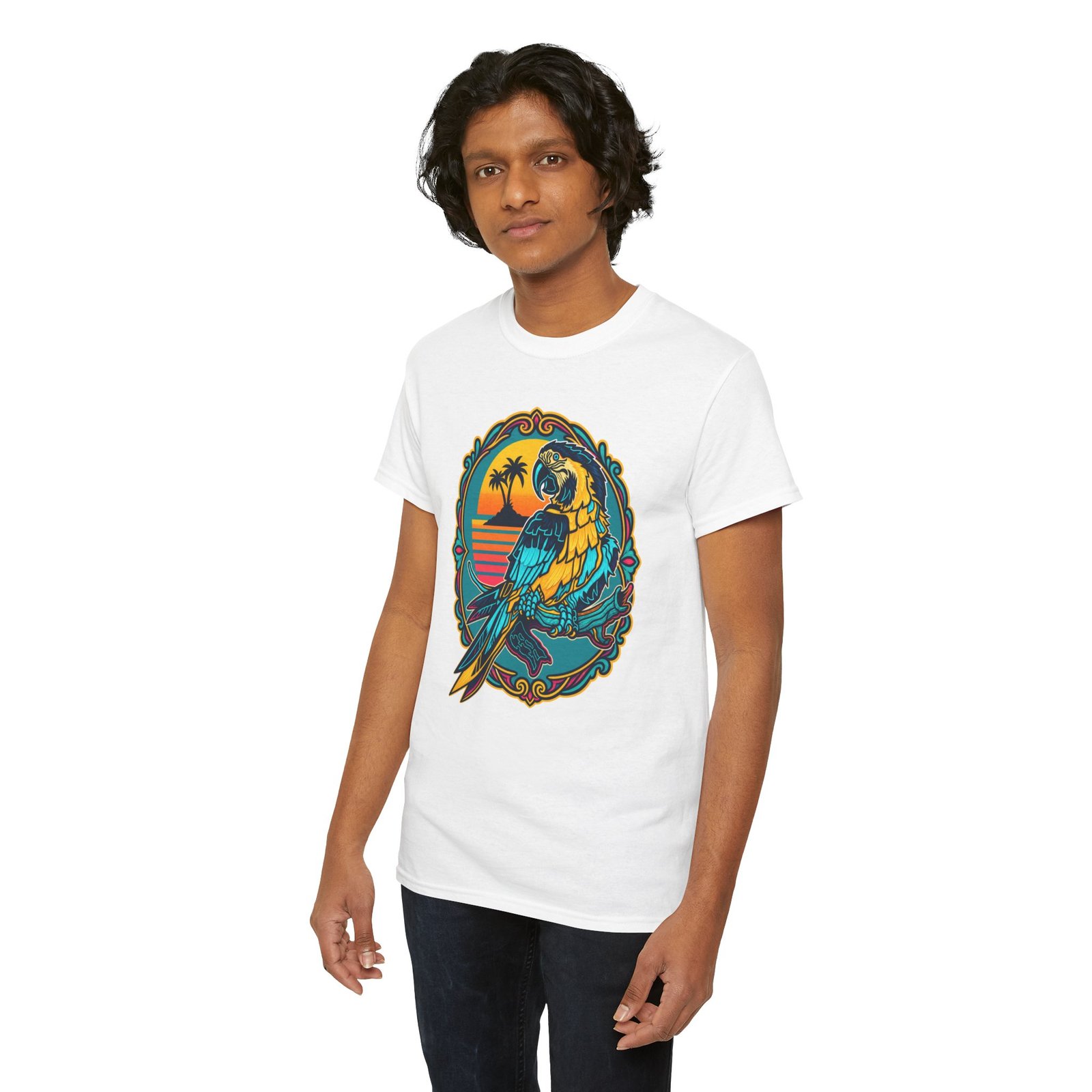 Retro Macaw - Unisex T-Shirt – Paradise Has Feathers - Image 4