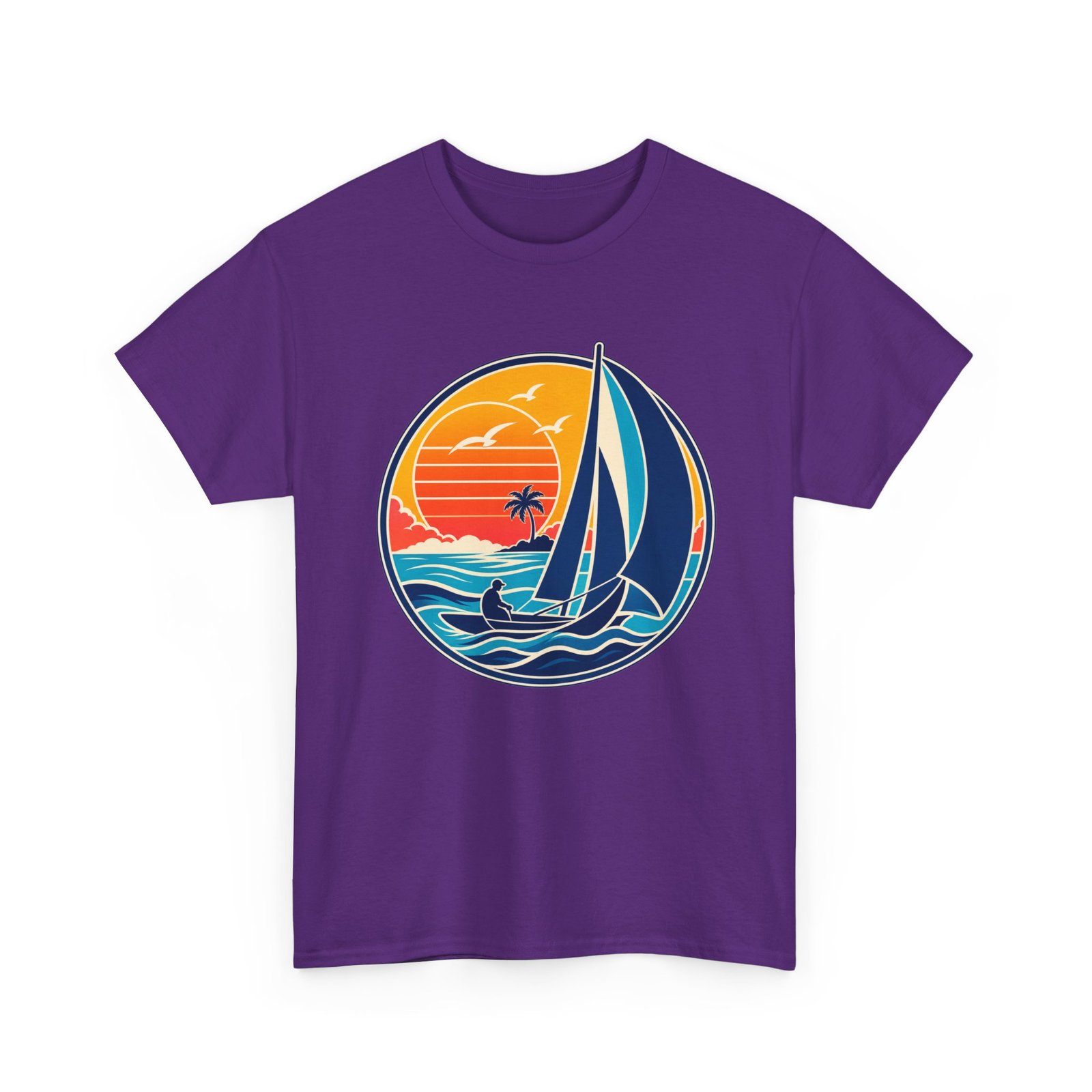 Retro Sail and Sun - Unisex T-Shirt – Vintage Sailboat, Nautical - Coastal - Image 19