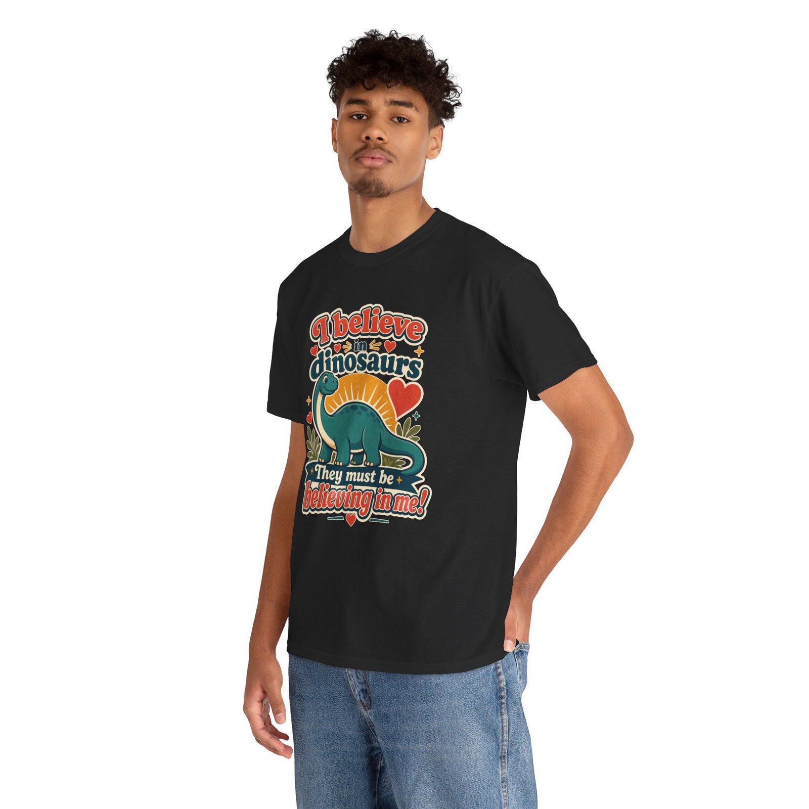 I Believe in Dinosaurs - Unisex T-Shirt – Prehistoric Positivity, Present Day Vibes - Image 9