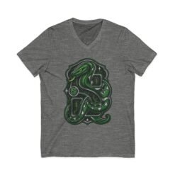House of Snake – Unisex V-Neck T-Shirt – Wizarding School Confidence with a Clever Edge - Image 8