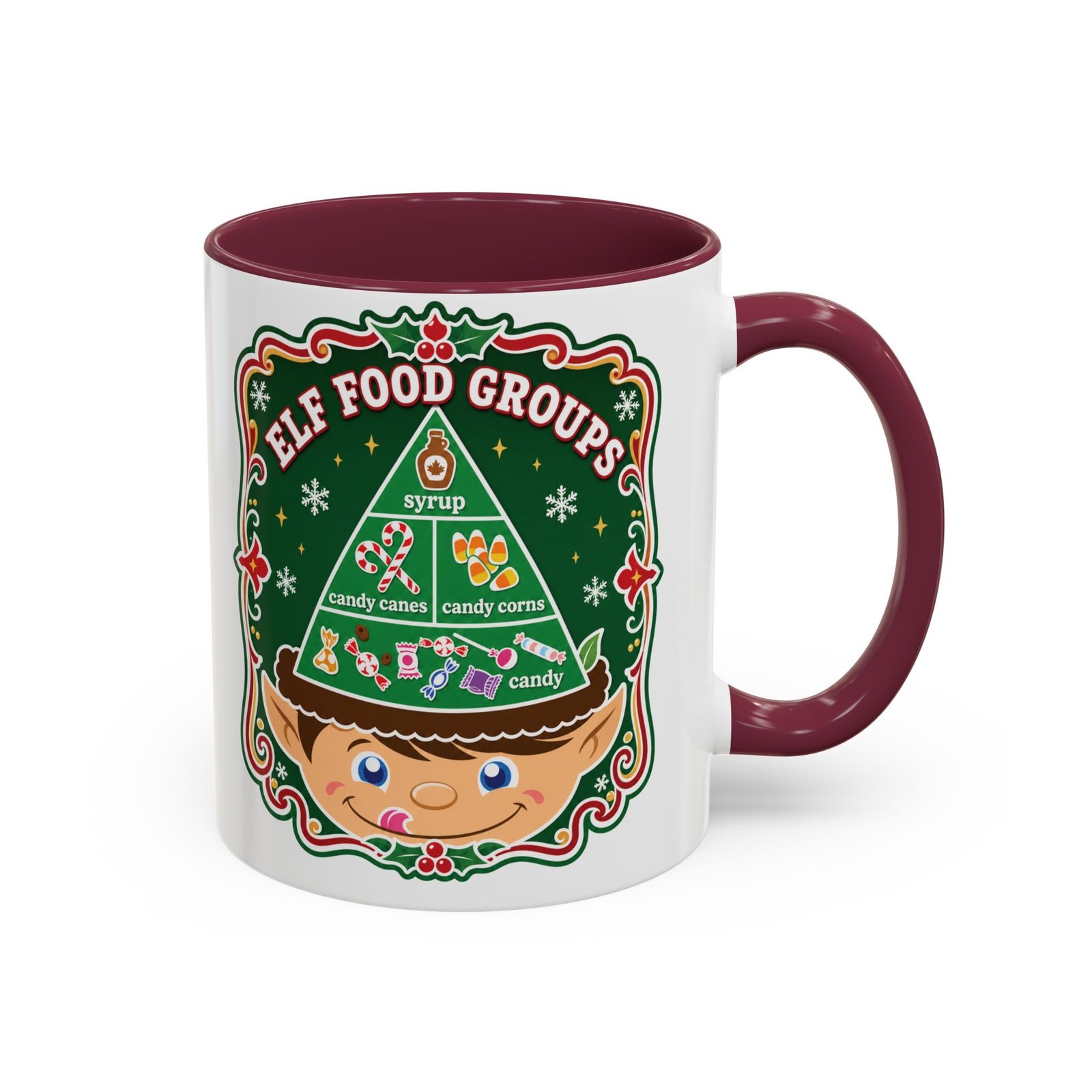 Elf Food Groups – Color Accent Mug – Sweet Sips, North Pole Style - Image 15