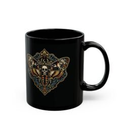 Death's-Head Moth - Black Mug – Dark Elegance with Every Sip - Image 3