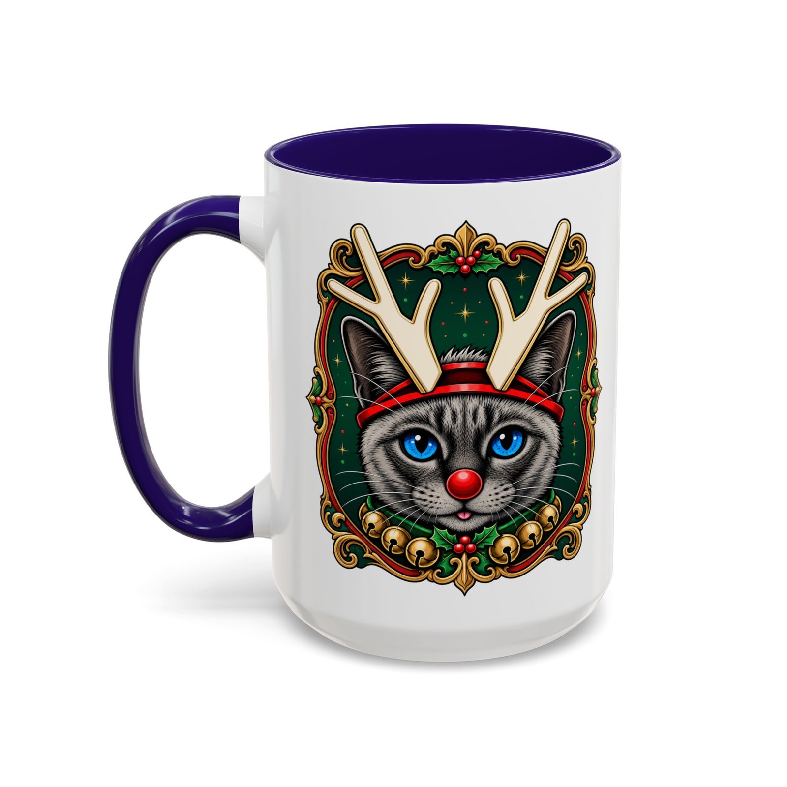 Rudolph the Reindeer Cat Color Accent Mug – Sip with Whiskers and Cheer - Image 20