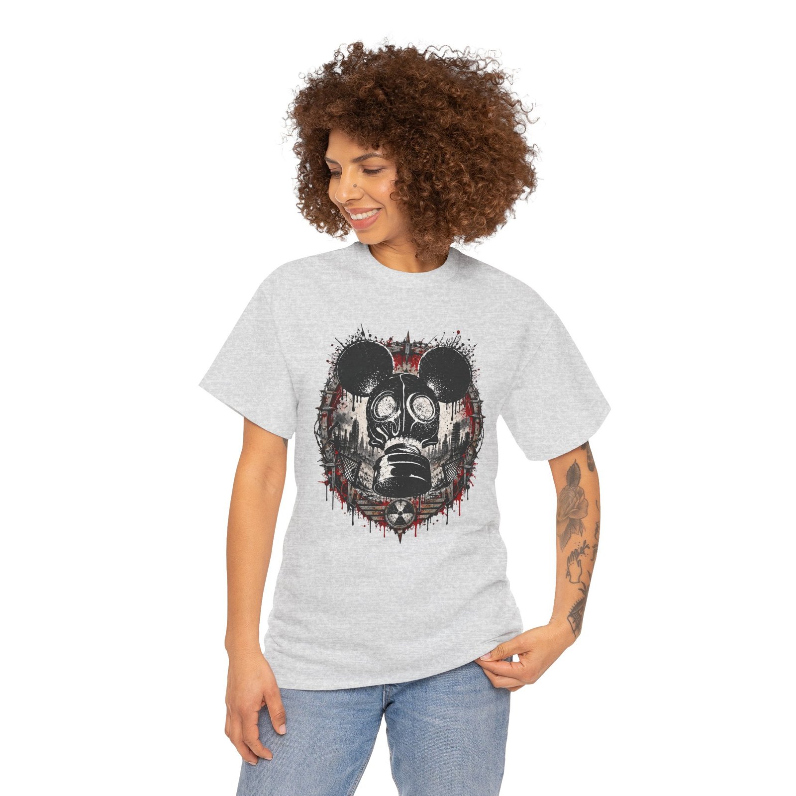 Gas Mask Mouse - Unisex T-Shirt – Cute, Creepy and Ready for Anything - Image 5