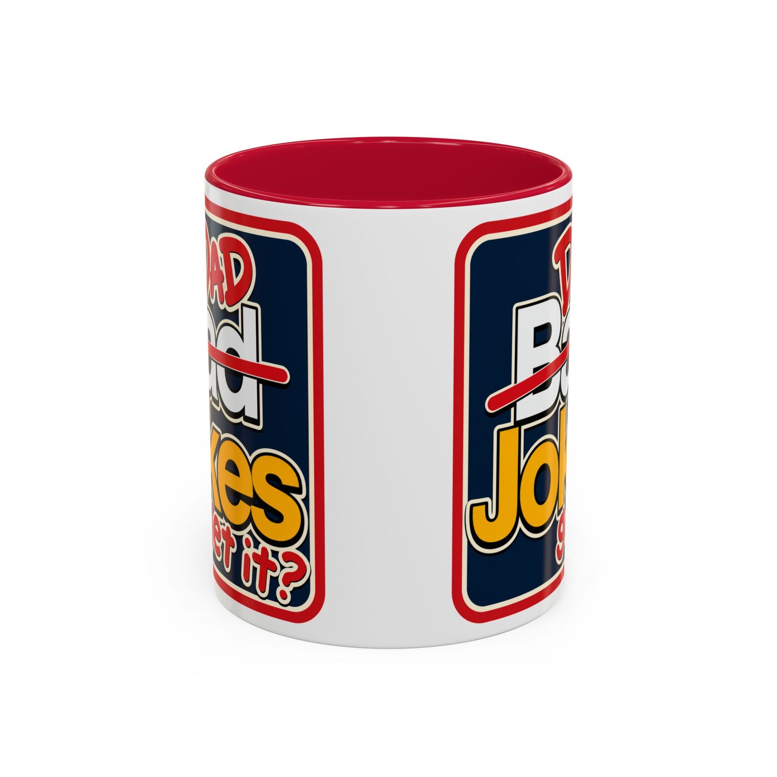 Dad Jokes – Color Accent Mug – Get It? You Will. - Image 8