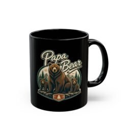 ☕🐻👨‍👧‍👦 Papa Bear Black Mug – Strong Brew for the Head of the Den