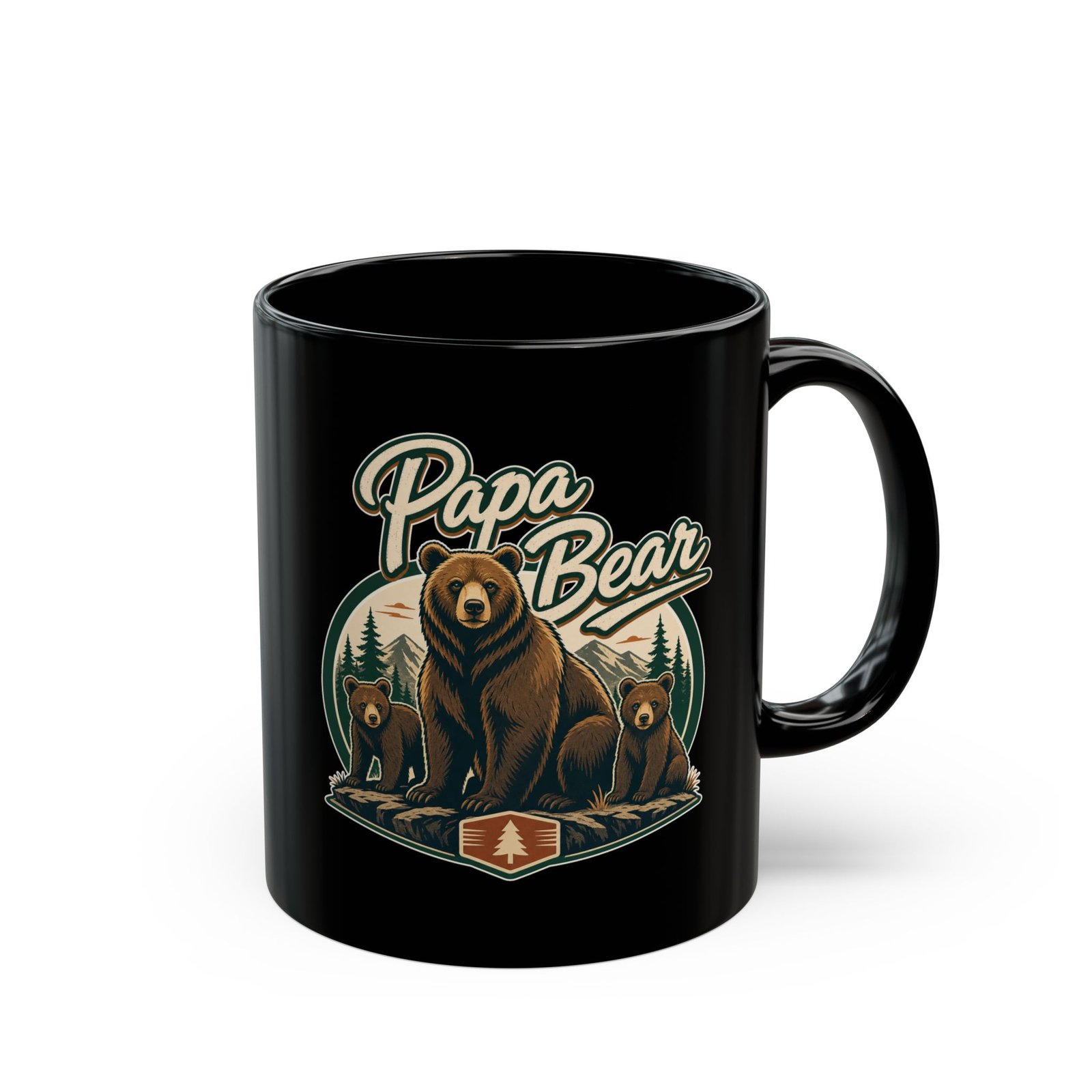 Papa Bear – Black Mug – Strong Coffee for the Head of the Den