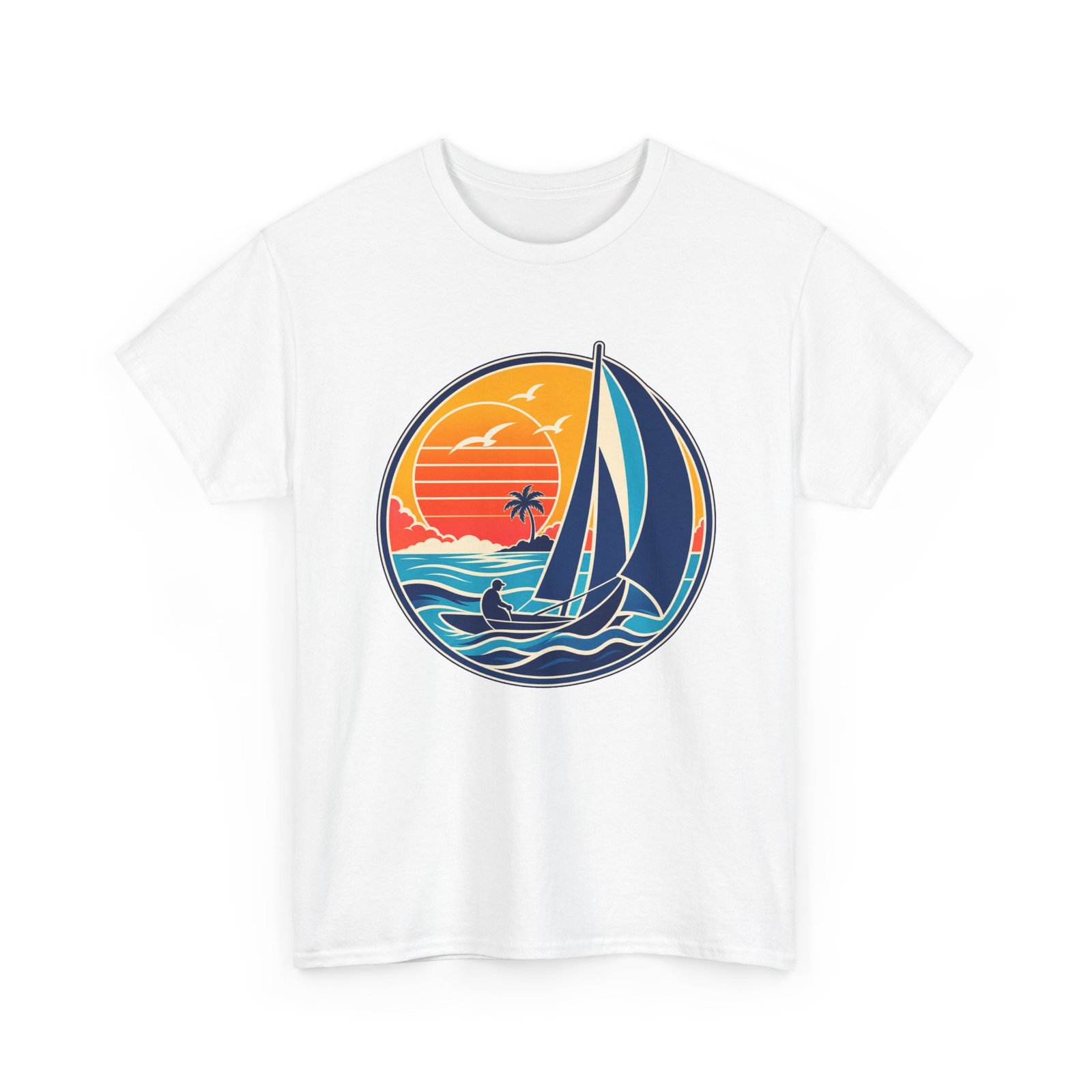 Retro Sail and Sun - Unisex T-Shirt – Vintage Sailboat, Nautical - Coastal - Image 11