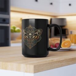 Death's-Head Moth - Black Mug – Dark Elegance with Every Sip - Image 11