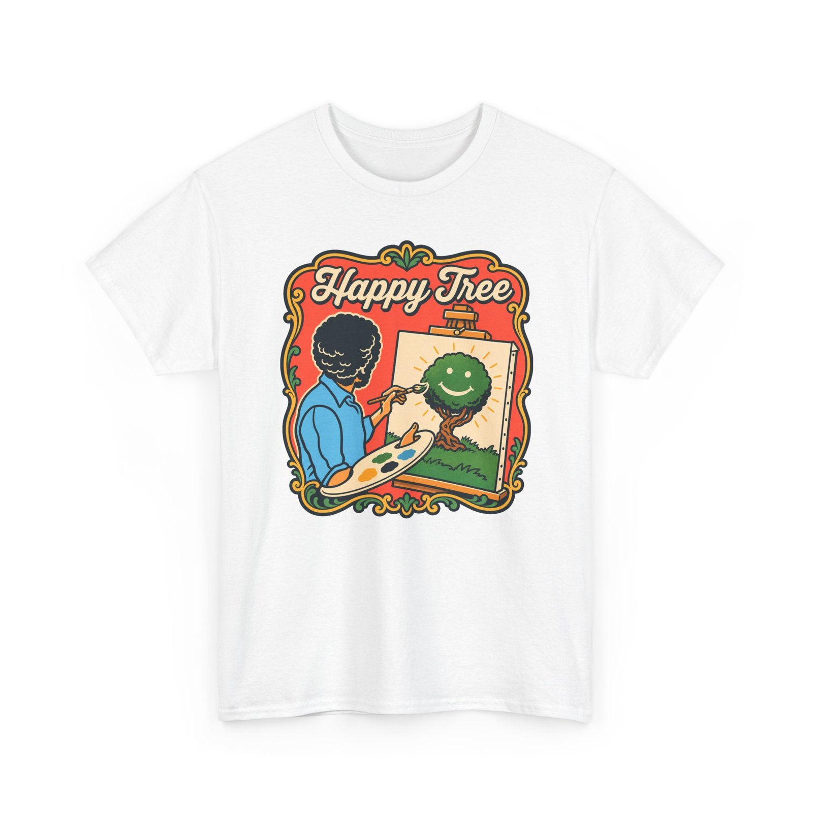 "Happy Tree" Unisex T-Shirt – Peace, Paint, and Positivity - Image 19