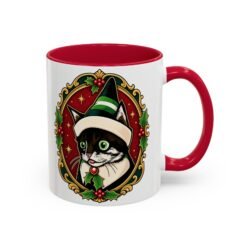 Elf Kitten – Color Accent Mug – Santa’s Cutest Little Helper - Image 9