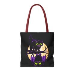 Moonlit Mischief - Tote Bag – Cute Halloween Cat and Bat - Image 18