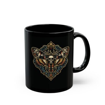 Death's-Head Moth - Black Mug – Dark Elegance with Every Sip