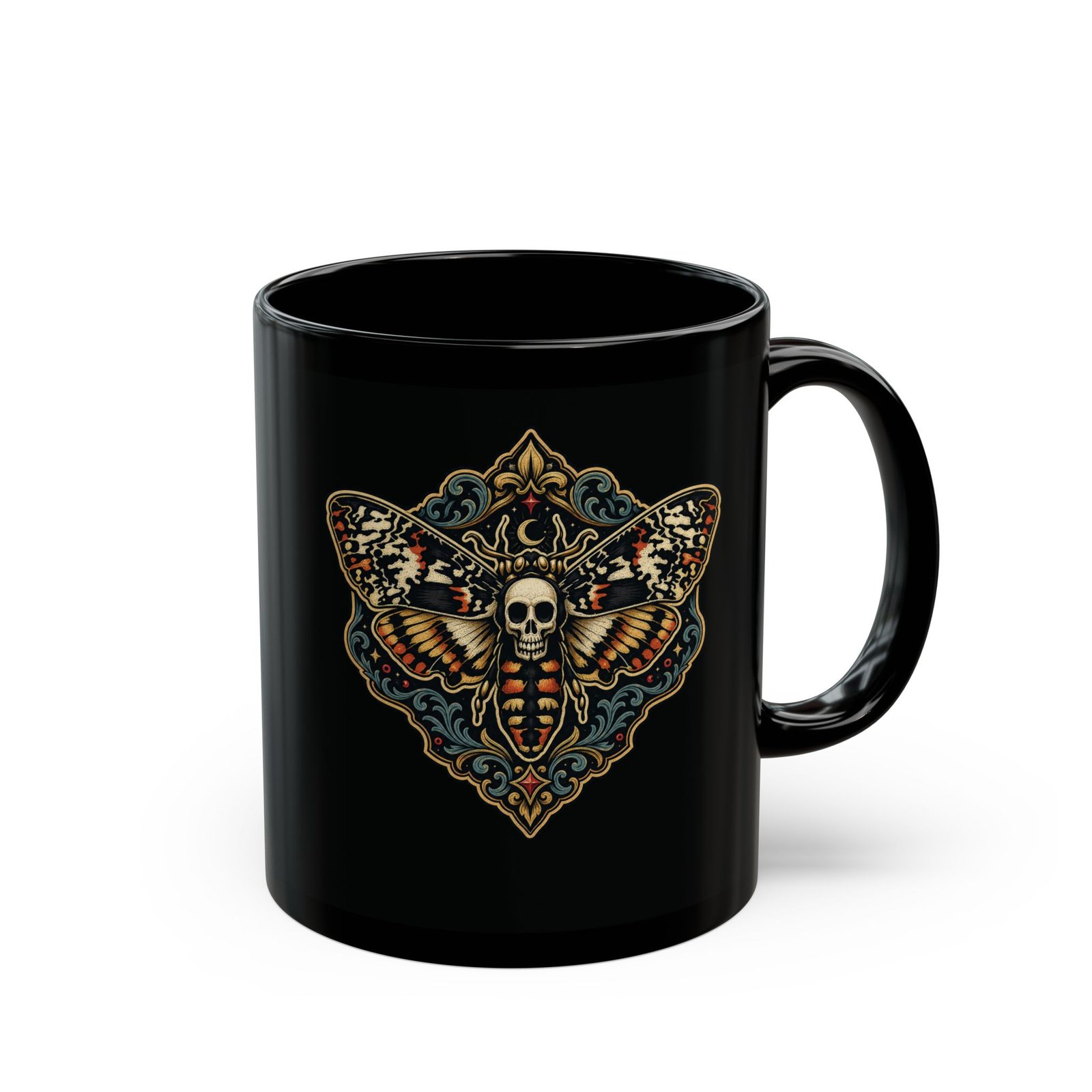 Death's-Head Moth - Black Mug – Dark Elegance with Every Sip