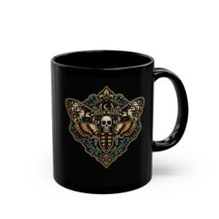 Deathshead Moth - Black Mug – Dark Elegance with Every Sip