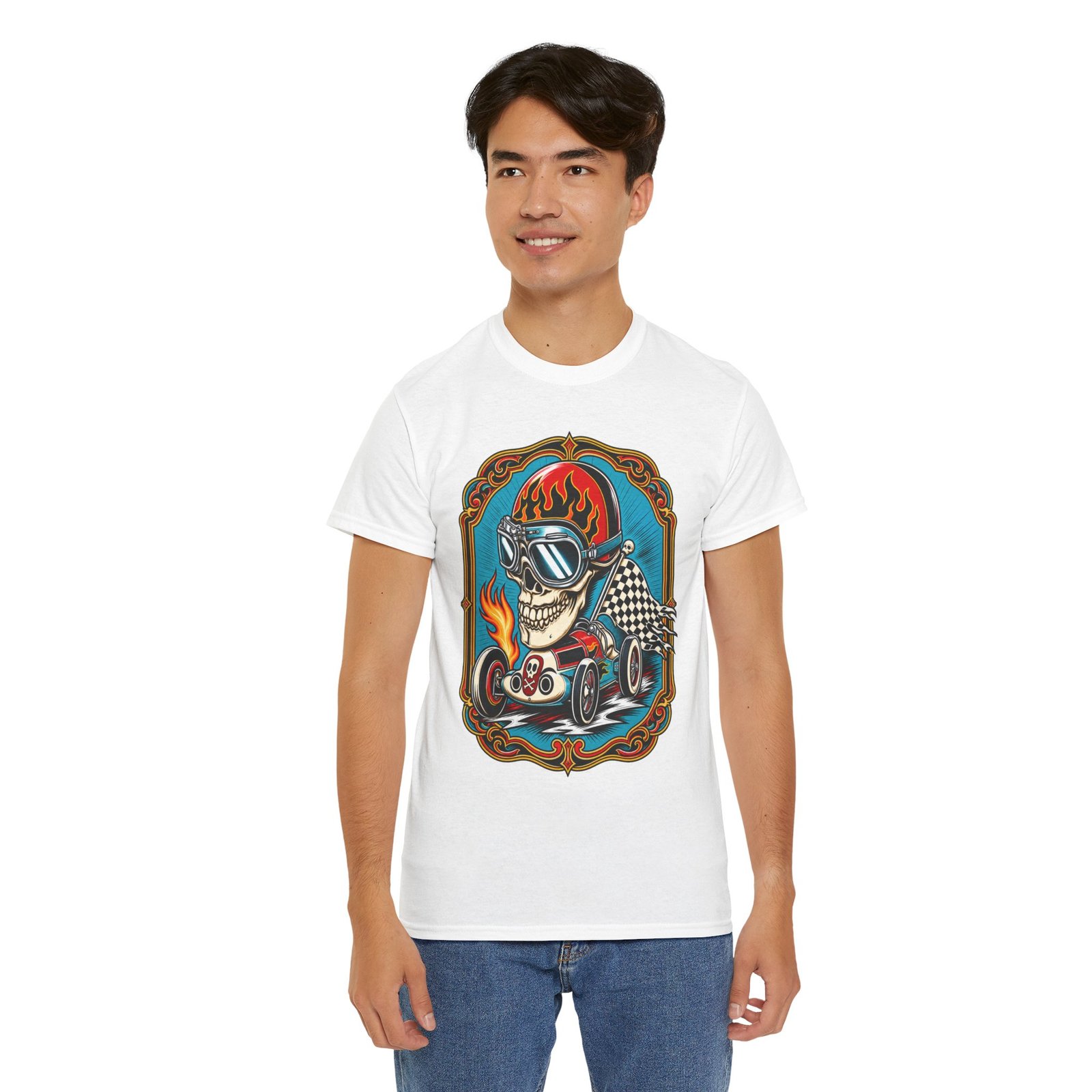 Death Race Skull – Unisex T-Shirt – Full Throttle to the Finish - Image 6