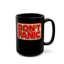 Don’t Panic – Black Mug – The Galaxy’s Most Important Advice - Image 8
