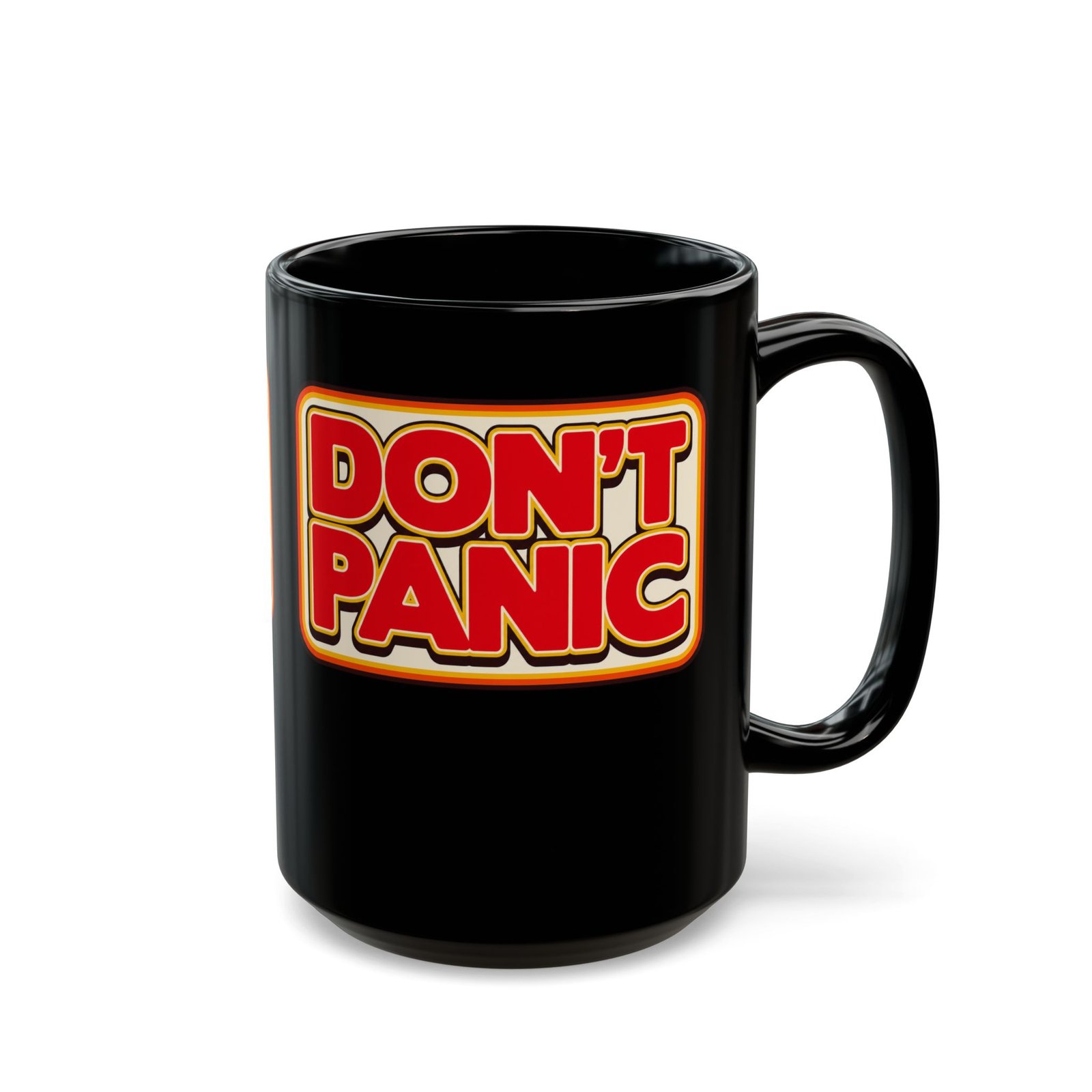 Don’t Panic – Black Mug – The Galaxy’s Most Important Advice - Image 8