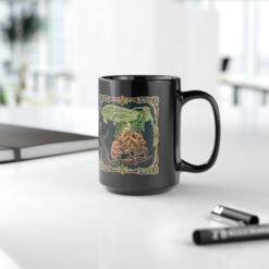 Molting Cicada – Black Mug – Sip Through the Transformation - Image 12