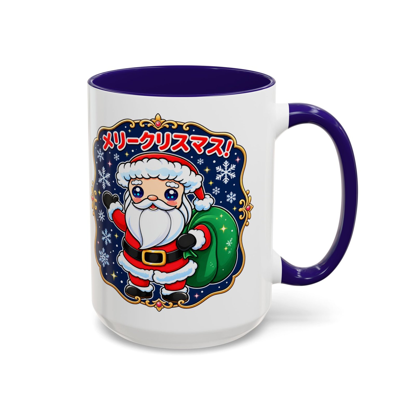 Kawaii Santa - Color Accent Mug – メリークリスマス with Every Sip - Image 15
