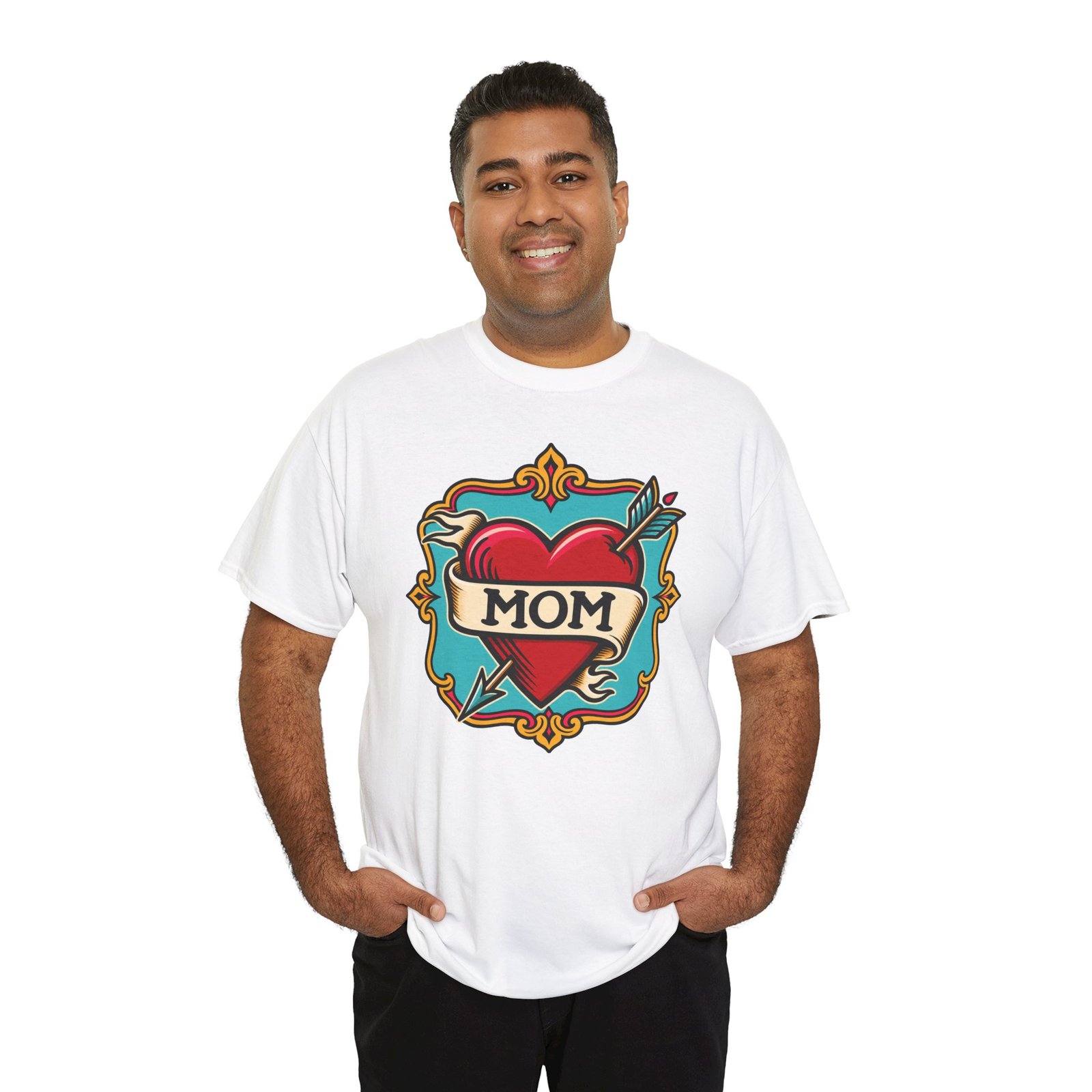Retro Mom Heart - Unisex T-Shirt – Classic Ink, Eternal Love - Image 6