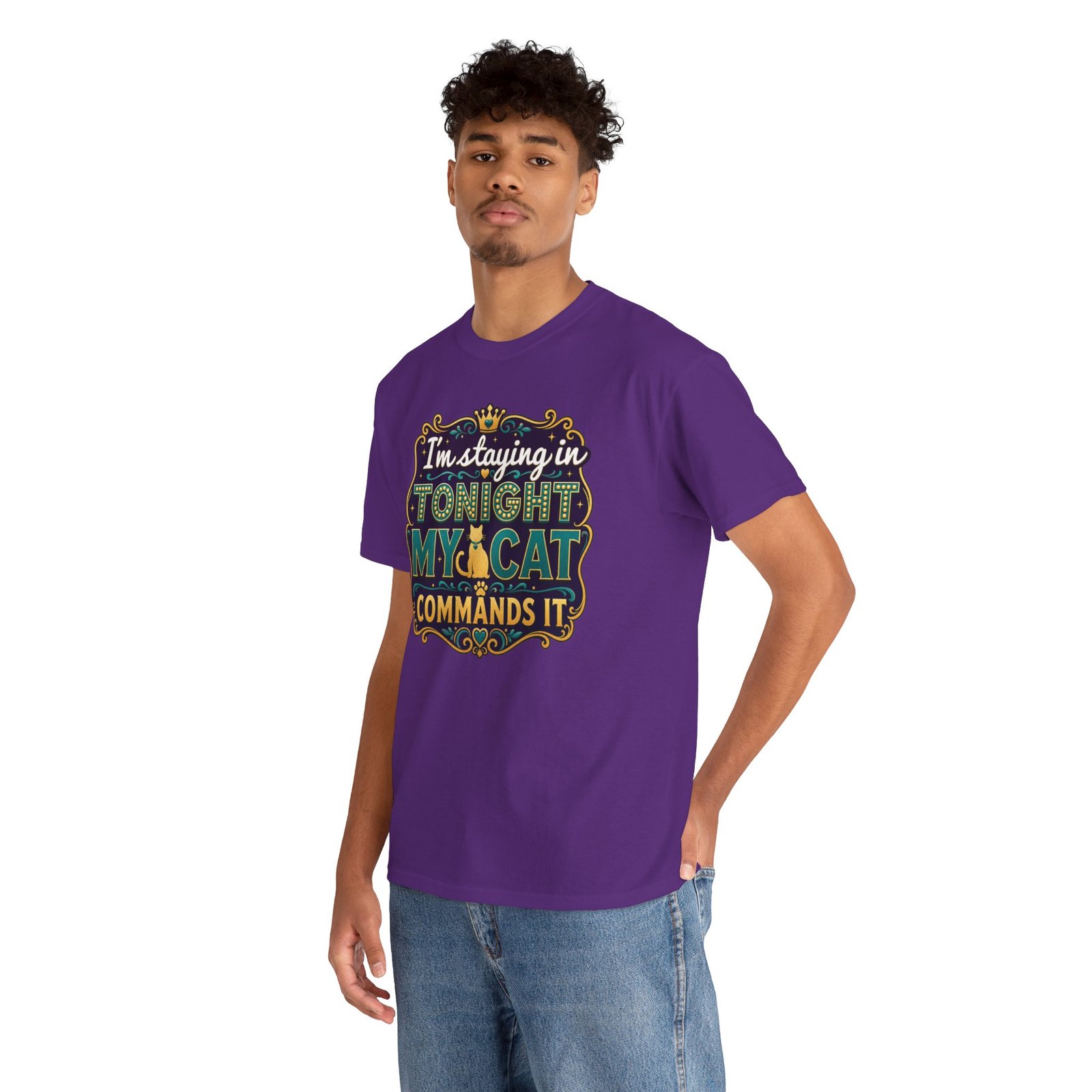 I'm Staying In Tonight—My Cat Demands It – Unisex T-Shirt – Priorities, People - Image 8