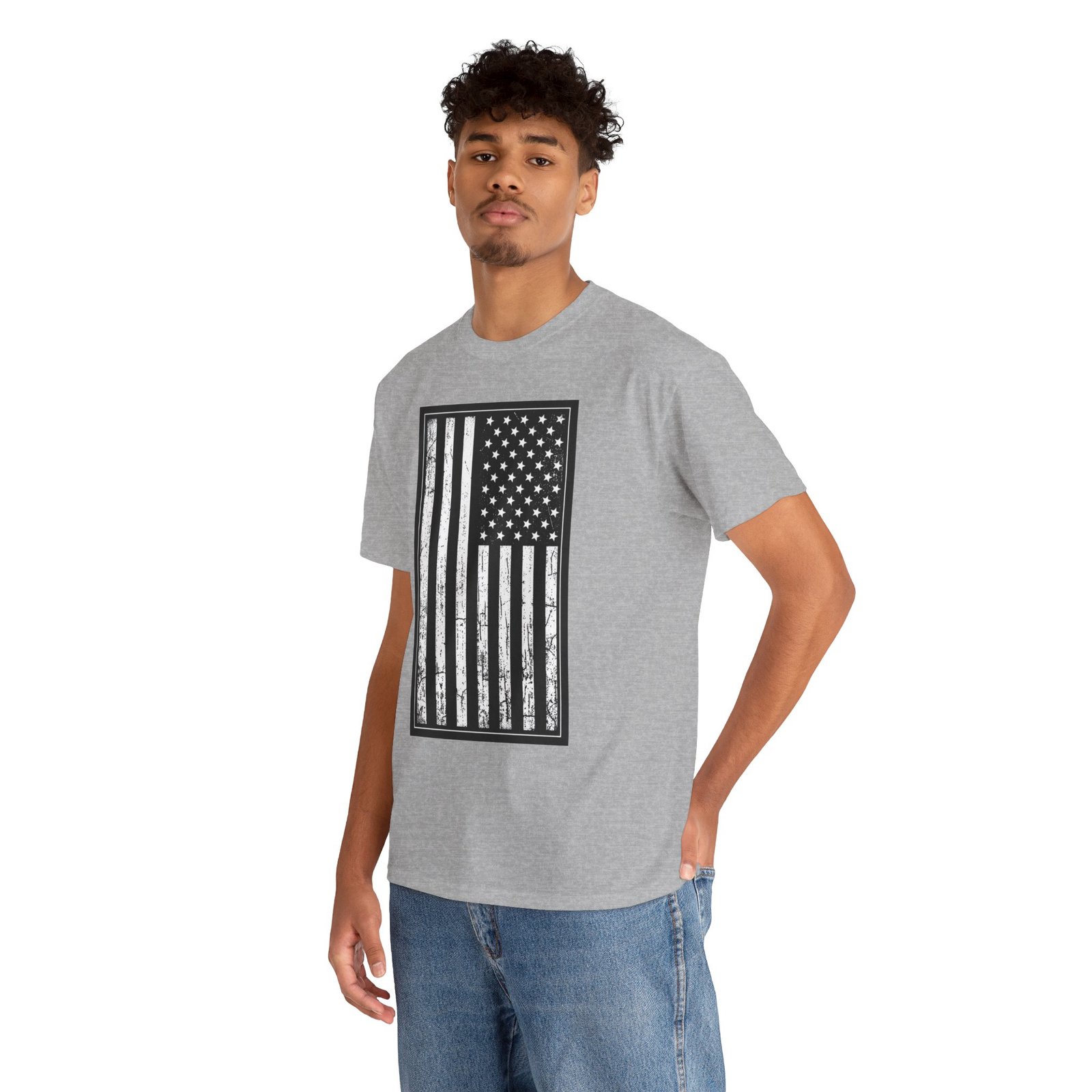 Distressed U.S. Flag – Unisex T-Shirt – Bold, Classic, American - Image 8