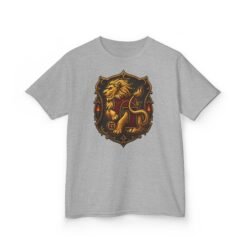 House of Lion – Kids Unisex T-Shirt – Young Wizards with Courage to Spare - Image 9