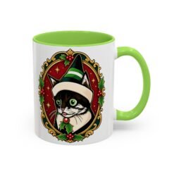 Elf Kitten – Color Accent Mug – Santa’s Cutest Little Helper - Image 5