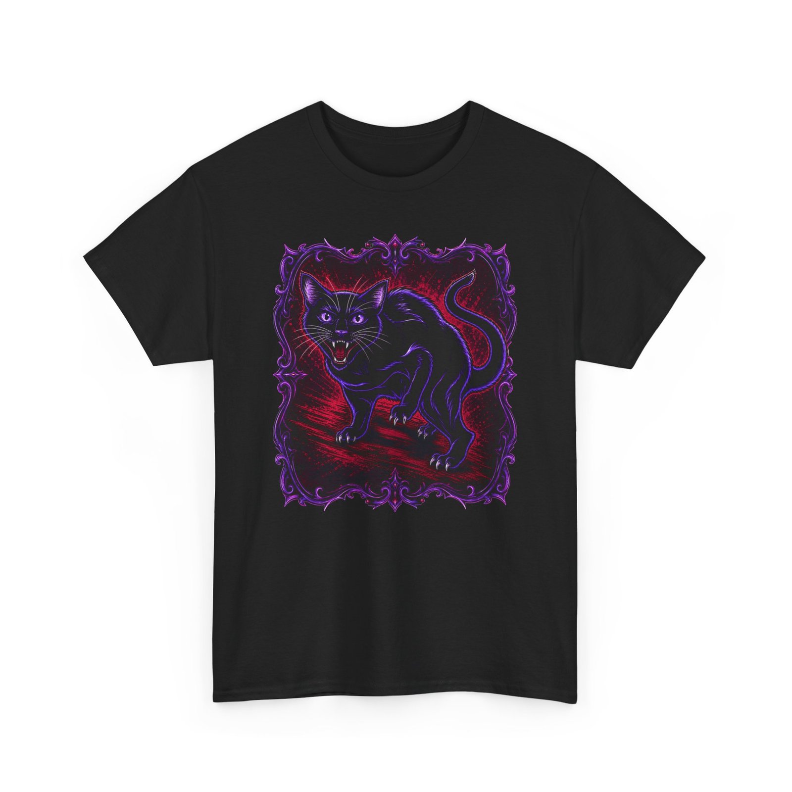 Hissing Black Cat – Unisex T-Shirt – Fierce, Feline and Full of Attitude - Image 19