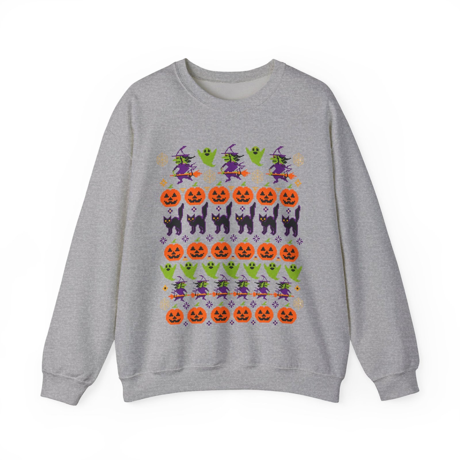 Halloween Ugly Sweater - Unisex Sweatshirt – Spooky Season Full Pattern - Image 14