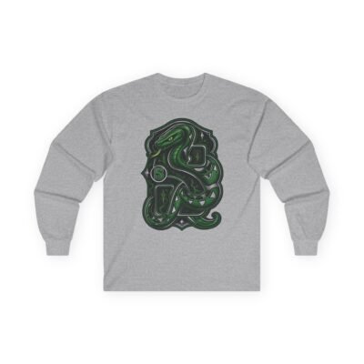 House of Snake – Ultra Cotton Long Sleeve T-Shirt – Wizarding School Ambition with a Clever Edge