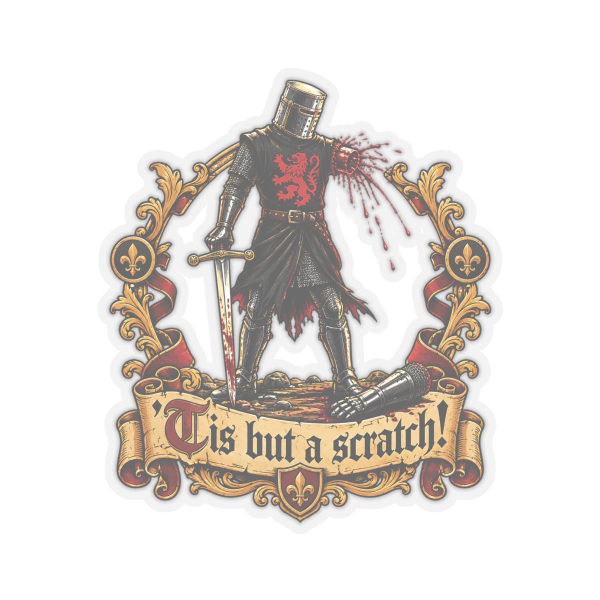 'Tis But A Scratch - Indoor Sticker – Funny Monty Python - Black Knight Decal - Image 22