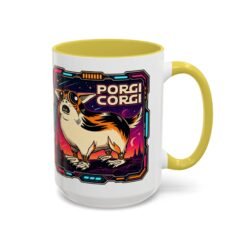 Porgi Corgi Color Accent Mug – Sip with Galactic Cuteness - Image 45
