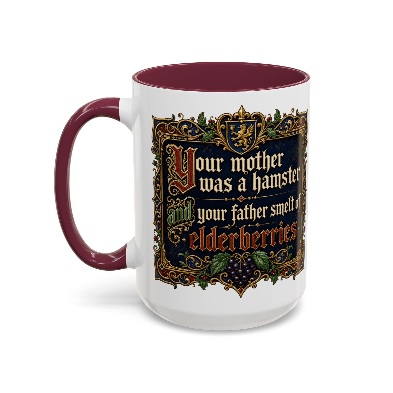 Your Mother Was a Hamster - Color Accent Mug – Monty Python Holy Grail Humor - Image 18