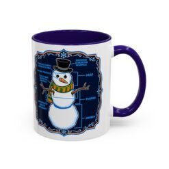 Snowman Anatomy - Color Accent Mug – Funny Christmas - Science Coffee Mug - Image 5