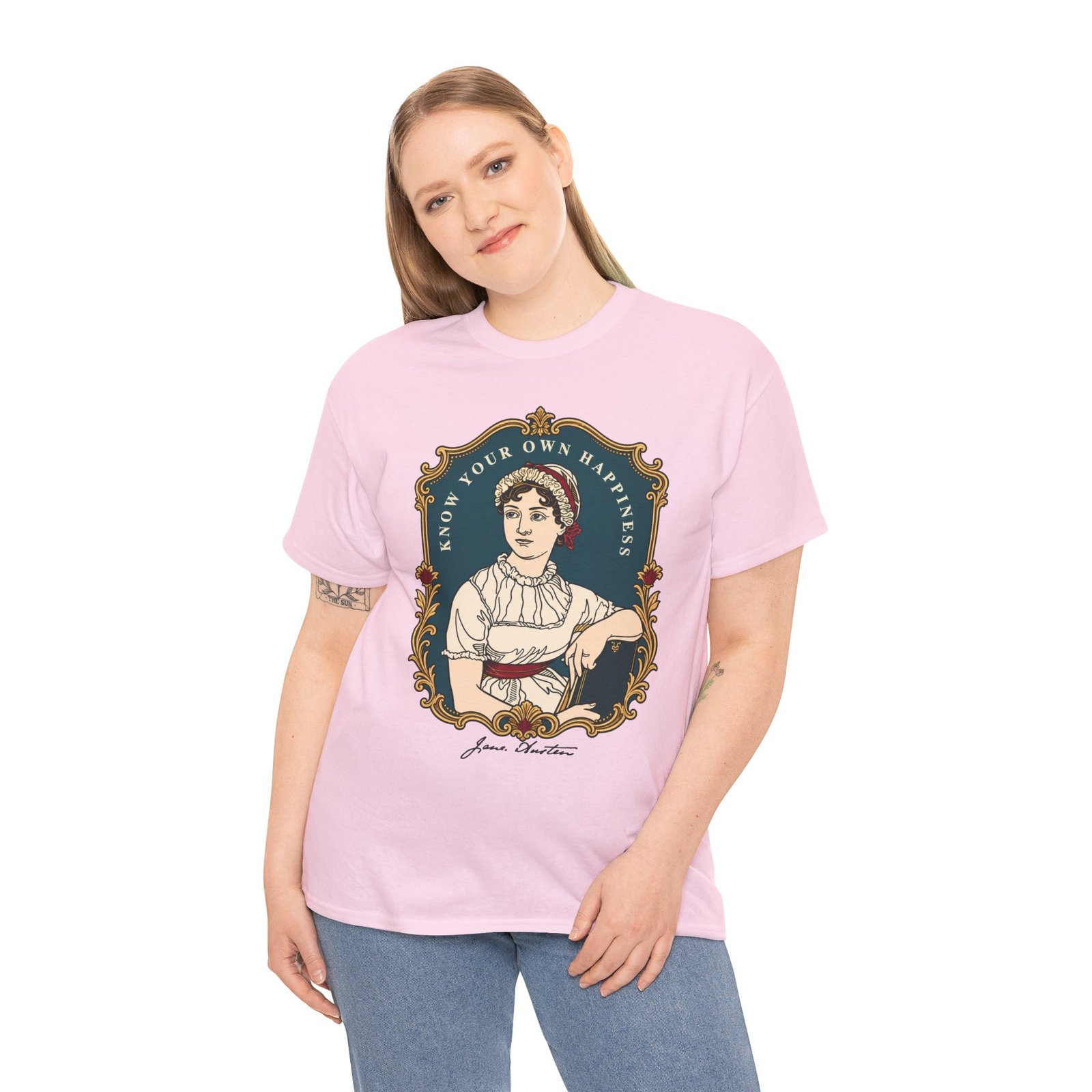 Jane Austen “Know Your Own Happiness” - Unisex T-Shirt – Timeless Wisdom - Image 4