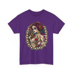Tattooed Sugar Skull Princess - Unisex T-Shirt – Floral Cosmic Rebel - Tattoo Art - Image 18