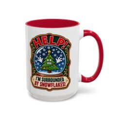 Help! I'm Surrounded By Snowflakes - Color Accent Mug – Funny Sarcastic Christmas - Image 27