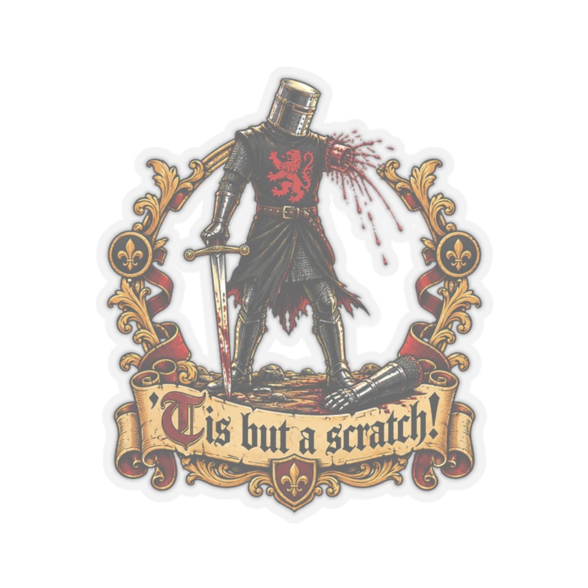 'Tis But A Scratch - Indoor Sticker – Funny Monty Python - Black Knight Decal - Image 4
