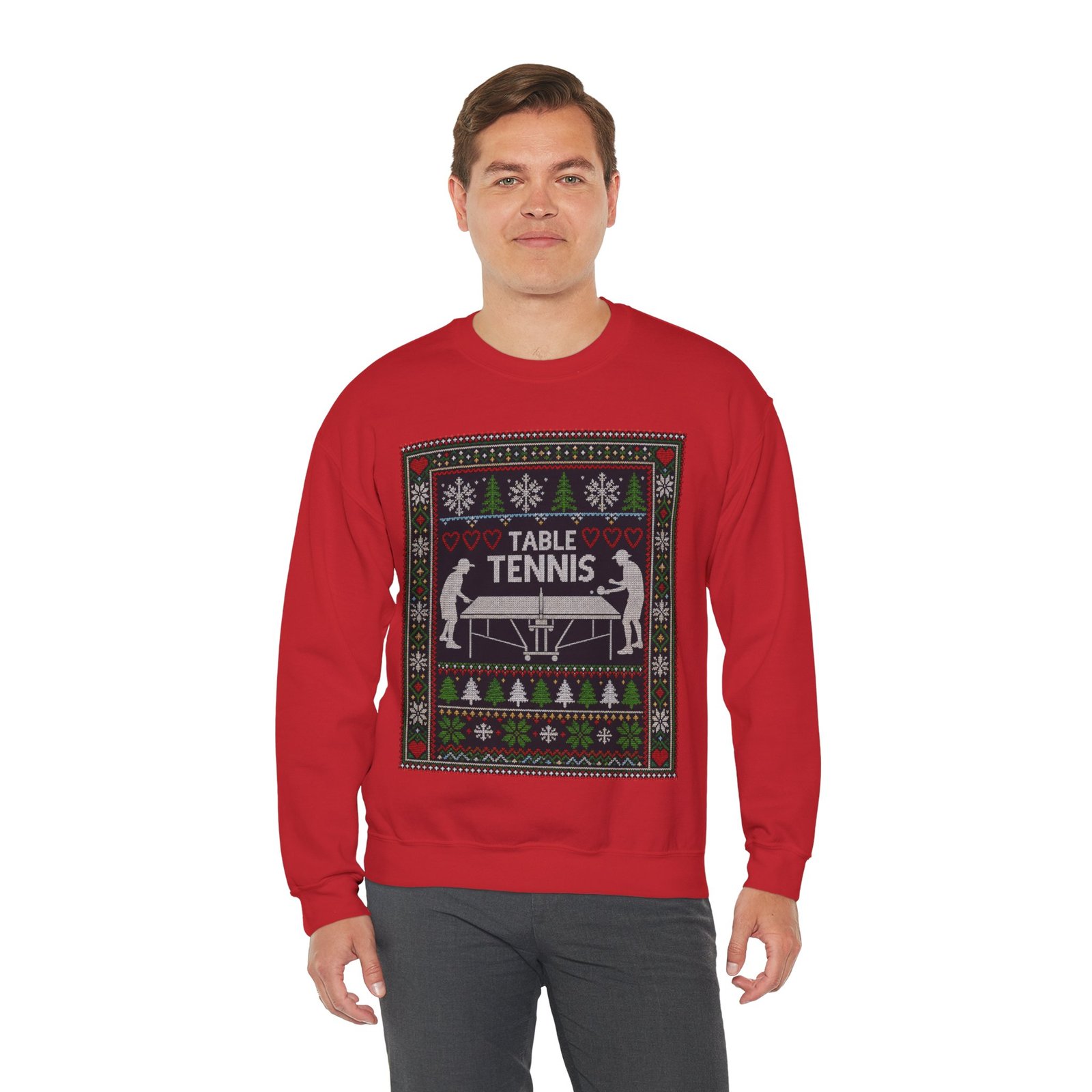 Table Tennis Ugly Christmas Sweatshirt – Serve Up the Holiday Spirit - Image 8