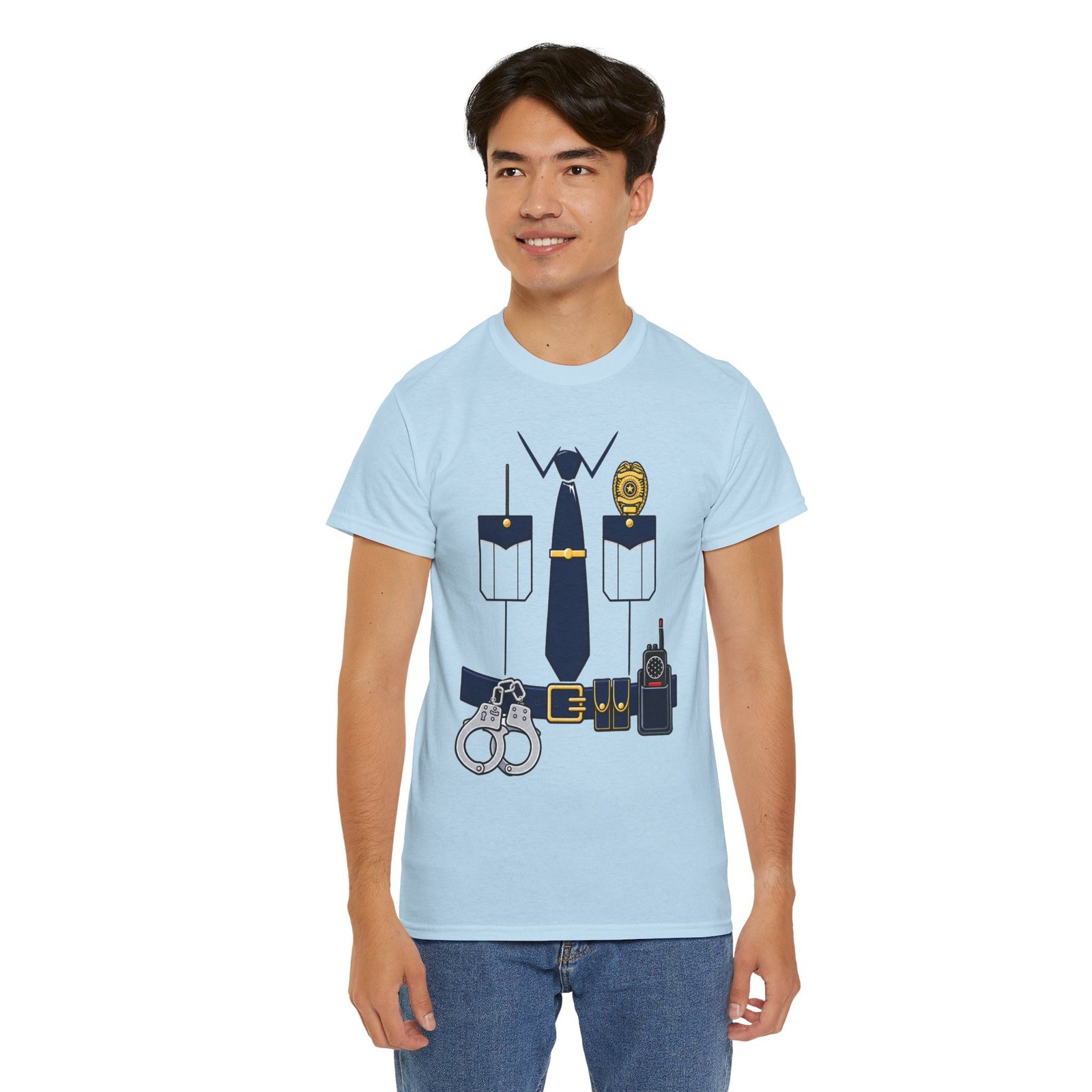 Police Officer - Unisex T-Shirt – Funny Easy Cop Halloween Costume - Image 8