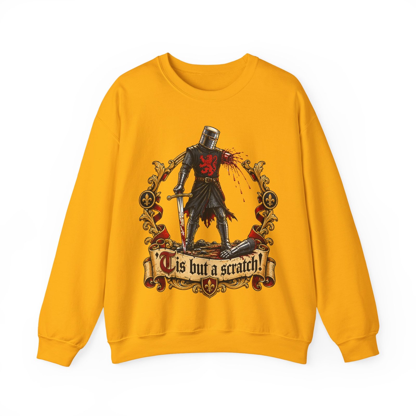 'Tis But A Scratch - Unisex Sweatshirt – Funny Monty Python Black Knight - Image 17
