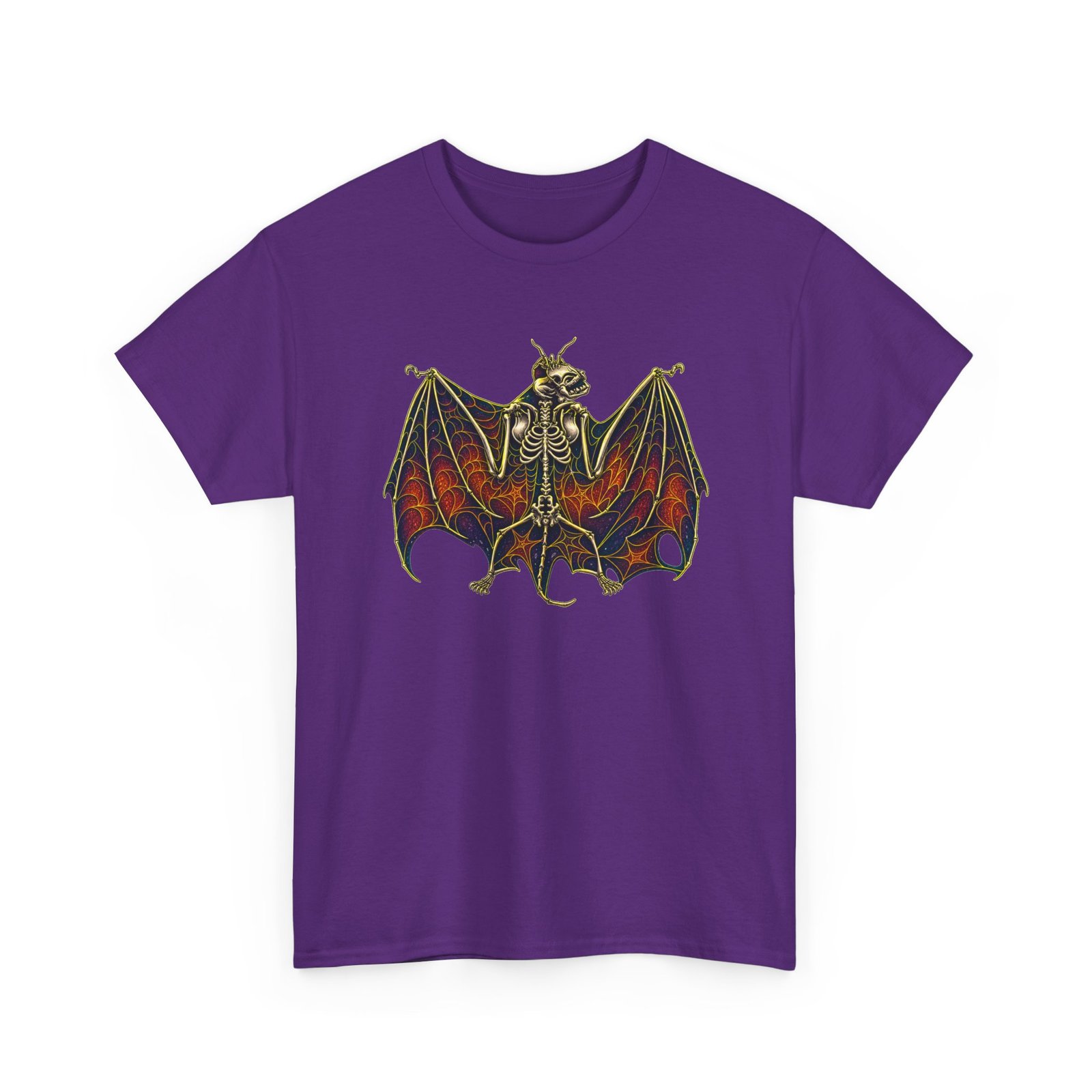 Spider Bat – Unisex T-Shirt – Gothic Skeleton Bat and Spiderweb - Image 18