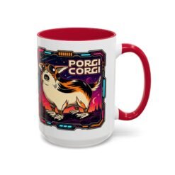 Porgi Corgi Color Accent Mug – Sip with Galactic Cuteness - Image 43